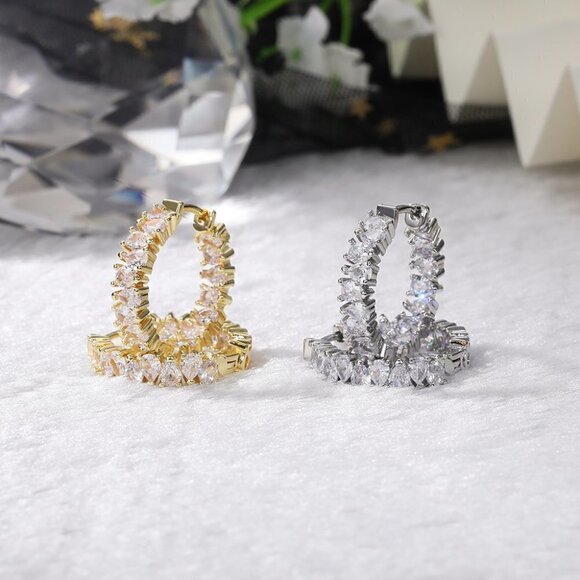 "New Fashion Oversize Circle Dainty Round Hoop Earring, GPMB1743 - Picture 3 of 3